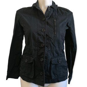 Liz Claiborne | Black Denim Jean Jacket with Button Closure and Pockets | Sz M